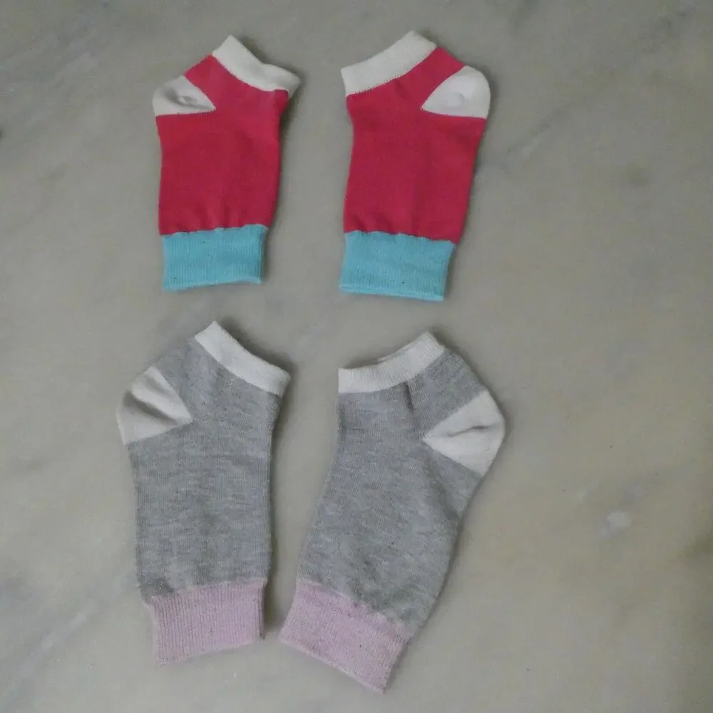 Unbranded Ankle Socks Women OS Multicolor Argyle Colorblock‎ Low Cut 3 Pairs